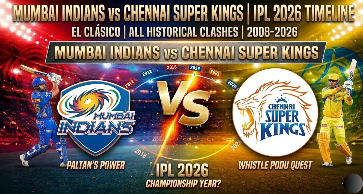 Mumbai Indians vs Chennai Super Kings timeline